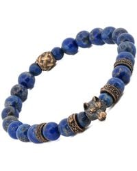 Ebru Jewelry - Lapis Lazuli Stone Powerful Wolf Courage Beaded Bracelet - Lyst