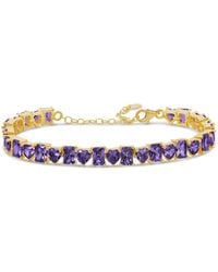 SHYMI - Heart And Emerald Shape Tennis Bracelet - Lyst