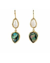 By Ozge - Ocean Muse Pearl & Iridescent Shell Plated Drop Earrings - Lyst