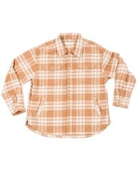Ariko - Neutrals/ Plaid Bucky Split Hem Shirt Jacket - Lyst