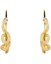 LÁTELITA London Cleopatra Serpent Snake Hoop Earrings Gold - Metallic