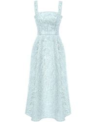 POST MERIDIEM - Light- Pleated Corset Midi Dress - Lyst