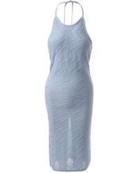 Fully Fashioning - Cassie Jacquard Knit Halter Dress - Lyst