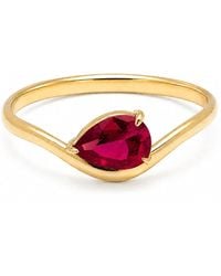 Belinda Jewelz - Ruby Wavy Solitair Birthstone Ring - Lyst