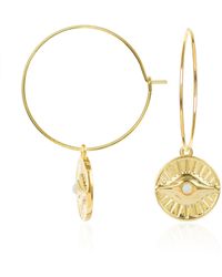 C.J.M - Opal Eye Hoops - Lyst