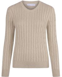 Paul James Knitwear - Cotton Taylor Cable Crew Neck Jumper - Lyst