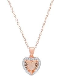 Kylie Harper - Heart-Cut Morganite Halo Pendant Necklace - Lyst