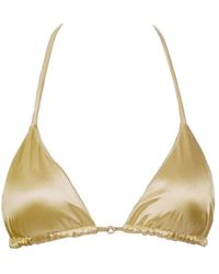 Decolet the label - Cara Triangle Satin Bikini Top - Lyst