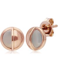 Gemondo - Micro Statement Round Mother Of Pearl Stud Earrings - Lyst
