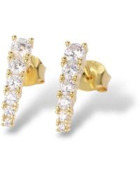 Jagged Halo Jewelry - Crystal Bar Stud Earrings - Lyst