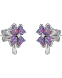 Spero London - Opal Four Leaves Clover Sterling Stud Earrings - Lyst