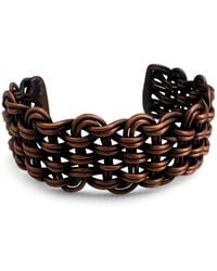 Anatoliacraft - Handwoven Copper Wide Cuff Bracelet - Lyst