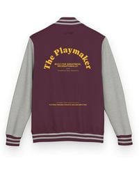 Anchor and Crew - Burgundy & Heather The Playmaker Basketball Club League Cotton Varsity Letterman Jacket - Lyst