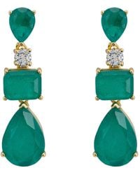 LÁTELITA London - Valentina Drop Earrings Colombian Emerald - Lyst