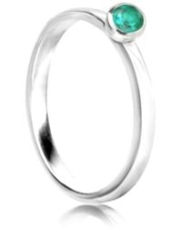The Jewellery Store London - May Birthstone Stackable Ring – Emerald Gemstone - Lyst