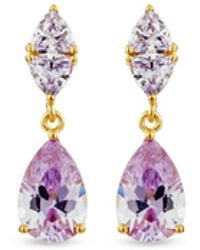 SALLY SKOUFIS - Temptation Earrings With Made Lilac Cz Diamond Stimulant - Lyst