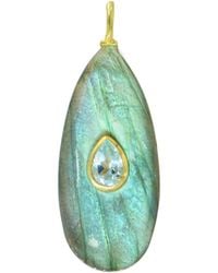 KAMARIA - Labradorite Gemstone Pendant With Topaz - Lyst