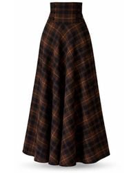 Nikka Place - Long Wool Skirt With High Waist And Pockets - Lyst