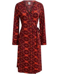 Why Mary - Moroccan Sunset Print Wrap Dress - Lyst