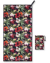 Drew Lennox Sapri Gym, Yoga & Travel Towel In Tropical Flowers - Multicolour