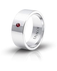 Unaloe - Sterling Wide Band Ring With Ruby – Luxury Minimal Jewelry Ring - Lyst