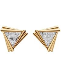 Aya Fine Jewelry - Trillion Cut Lab Diamond Solitaire Stud Earrings - Lyst