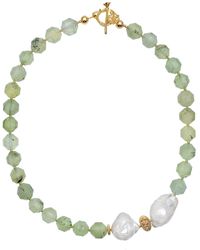 Farra - Olivine With Baroque Pearl Short Necklace - Lyst