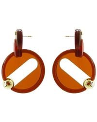 Gissa Bicalho - Handmade Acrylic Earring Slope Amber - Lyst