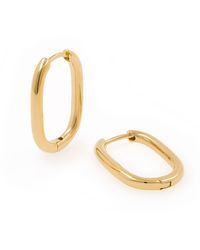 Cote Cache - Oval Link Huggie Hoop Earrings - Lyst