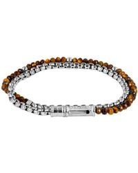 Tateossian - Thompson Lucky Clover Double Wrap Bracelet With Tiger Eye - Lyst