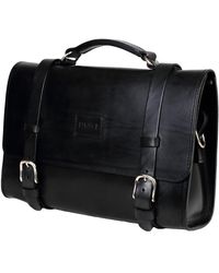 THE DUST COMPANY - Leather Briefcase In Cuoio Black - Lyst