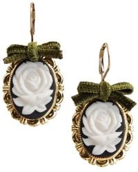 POPORCELAIN - Dark Romance Rose Oval Porcelain Cameo Earrings - Lyst