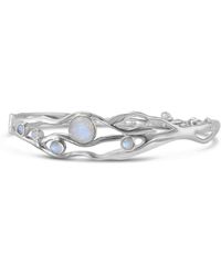 Isla Silver - Sterling Moonstone Bangle - Lyst