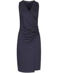 Conquista - Wrap Style Sleeveless Dress In Navy - Lyst