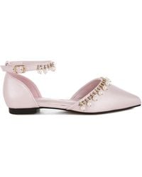 Rag & Co - Aouva Rhinestone & Pearl Ankle Strap Flat Sandals - Lyst