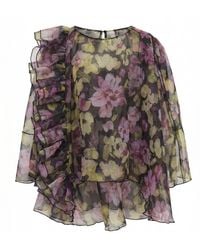 Cy Boutique - Statement Ruffle Organza Garden Floral Blouse - Lyst