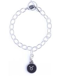 N'damus London - Taurus Zodiac Sterling & Leather Curb Bracelet - Lyst