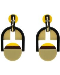 Gissa Bicalho - Acrylic Handmade Earring Tri-color/ Yellow - Lyst