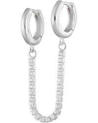 Scream Pretty - Tennis Chain Double Huggie Earring - Lyst