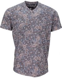 lords of harlech - Neutrals Maze Trippy Paisley V-Neck Tee - Lyst