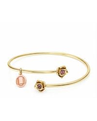 Unaloe - Vermeil Magnifica Open Bangle Bracelet With Natural Ruby – Handmade Italian Artisan Jewelry - Lyst