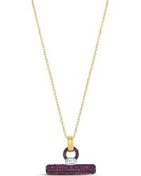 SHYMI - Pave T Bar Necklace - Lyst