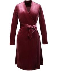 Smart and Joy - V Neckline Wrap Velvet Dress - Lyst