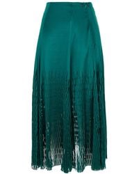 Silvia Serban - Midi Laser Cut Paneled Skirt - Lyst