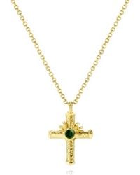 Unaloe - Celestial Cross Necklace With Sapphire - Lyst