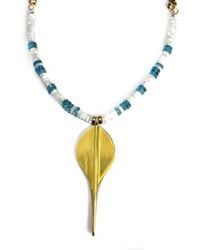 Rachel Nathan - Neon Apatite & Mother Of Pearl & Sting Ray Necklace - Lyst