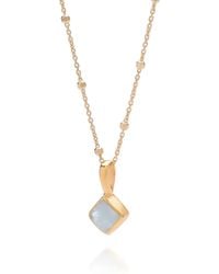 Nellou Jewellery - Diamond Aquamarine Necklace Birthstone March Plated Sterling - Lyst