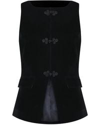 Malo - Tailored Velvet Vest With Chinese Knot Buttons - Lyst