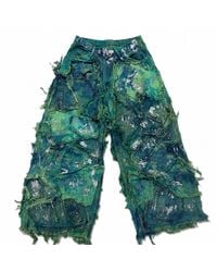 Zasta Studio - Wearable Ruins Shredded Wide Leg Colored Denim Pants C - Lyst