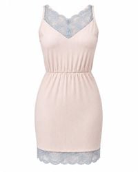 Oh!Zuza - Neutrals Santal Lace Trim Camisole Nightdress – Vanilla - Lyst